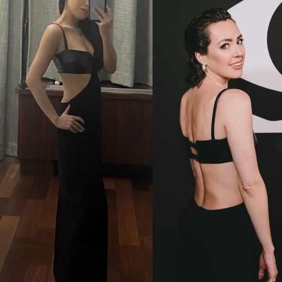 Alexis Marsella Square Neck Cutout Midi Dress Black Size M - Picture 2 of 13